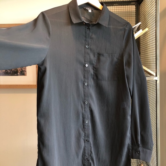 Longline Sheer Black Tunic/Shirtdress - Picture 5 of 6